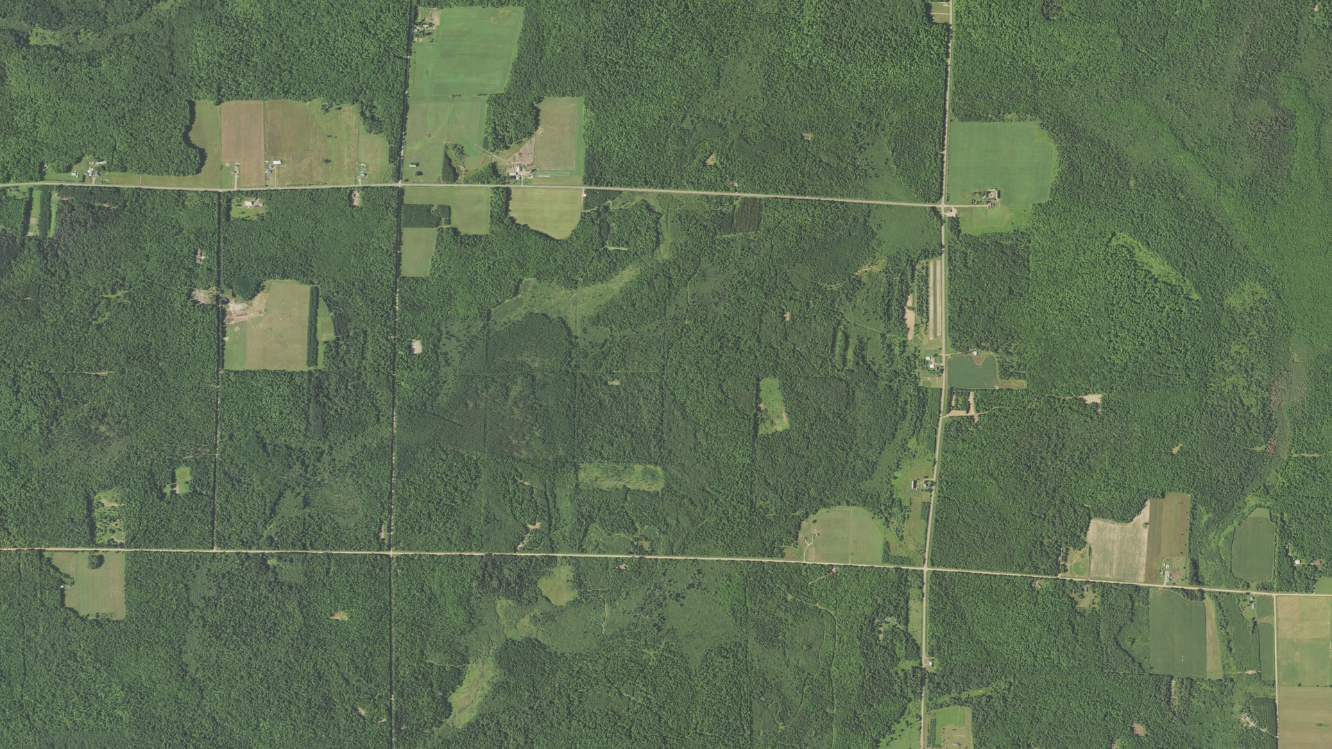 Aerial view of land around Summit, Wisconsin
