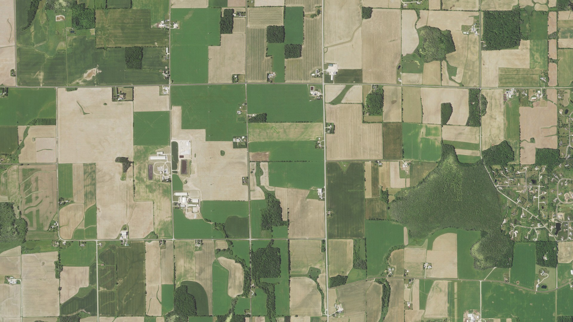 Aerial view of land around Cato, Wisconsin