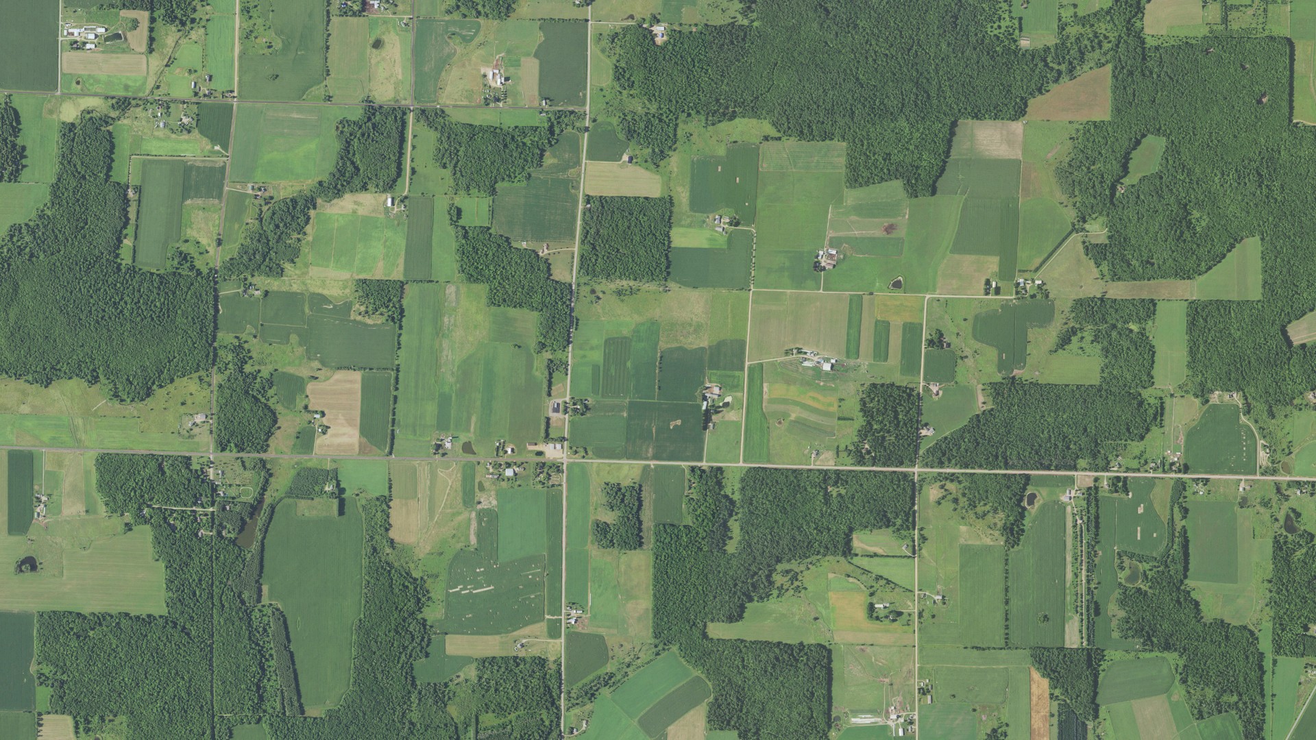 Aerial view of land around Easton, Wisconsin