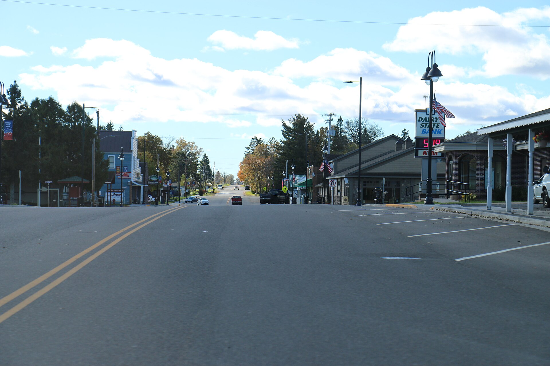 Downtown streets in Birchwood, Wisconsin