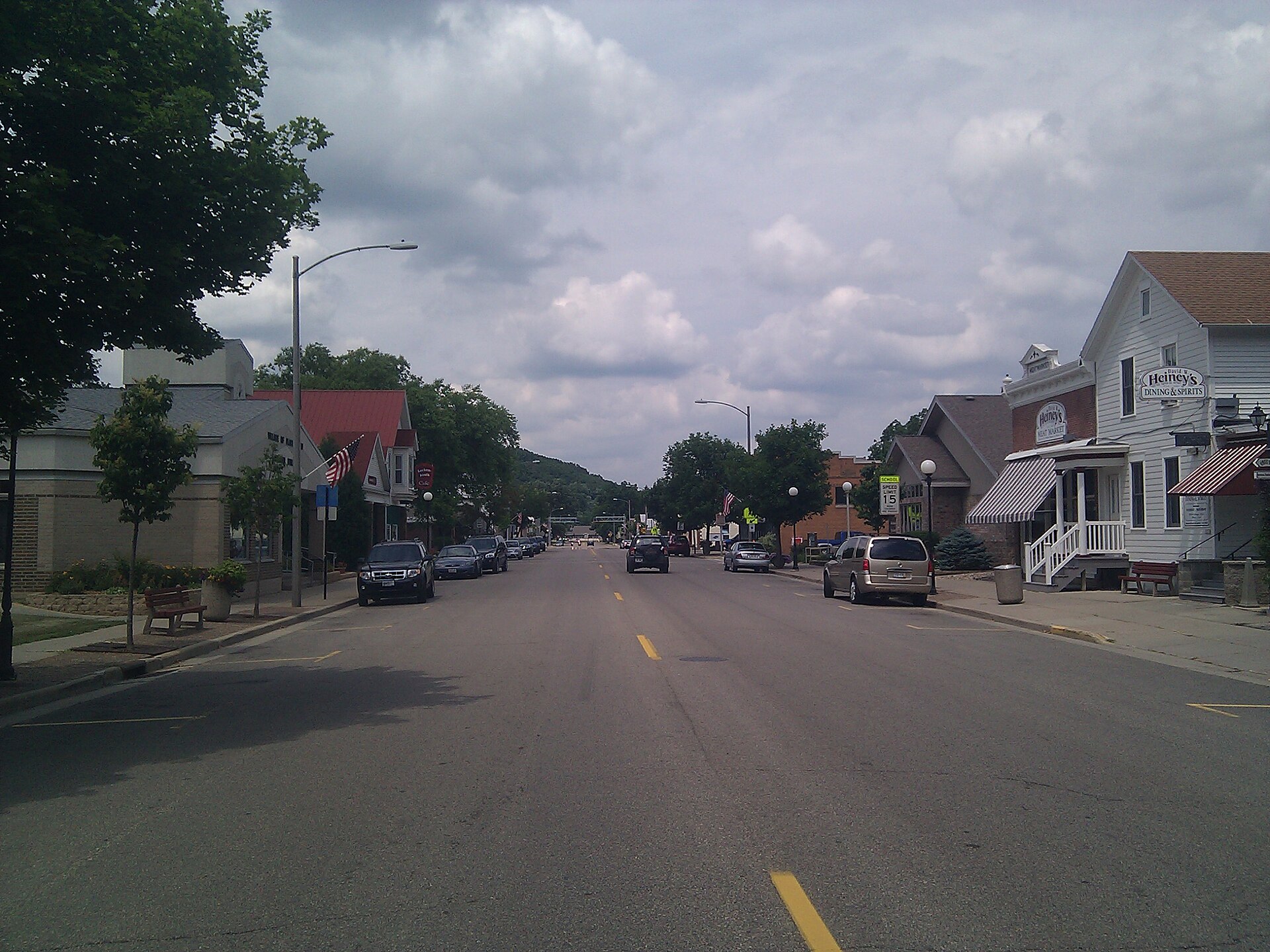 Looking north down Mills Street near downtown Black Earth, WI. — Wisconsin