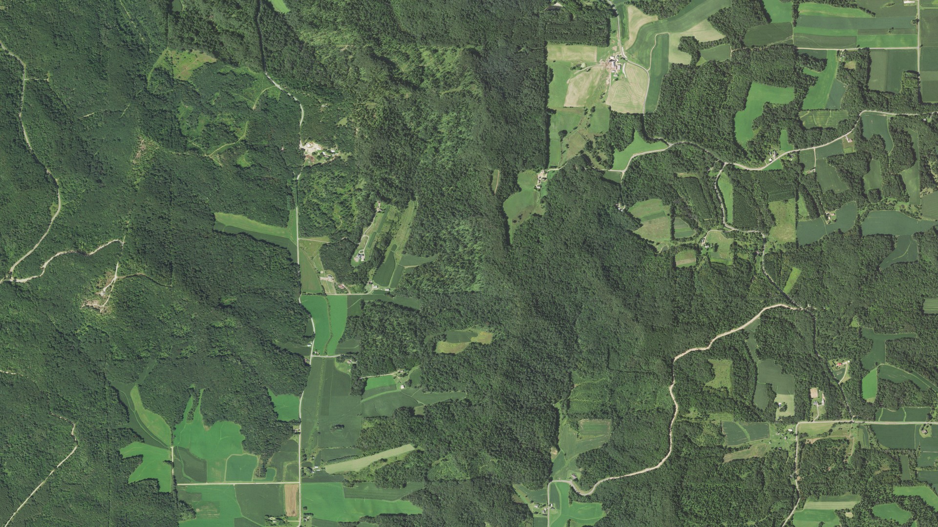 Aerial view of land around Greenfield, Wisconsin