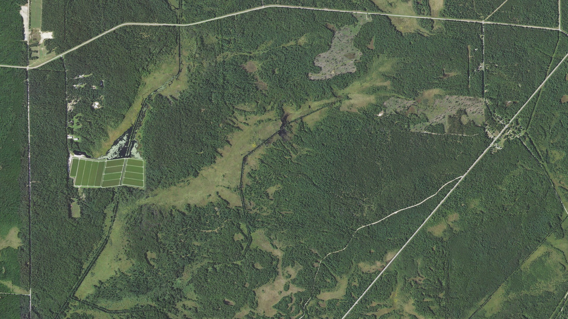 Aerial view of land around Scott, Wisconsin