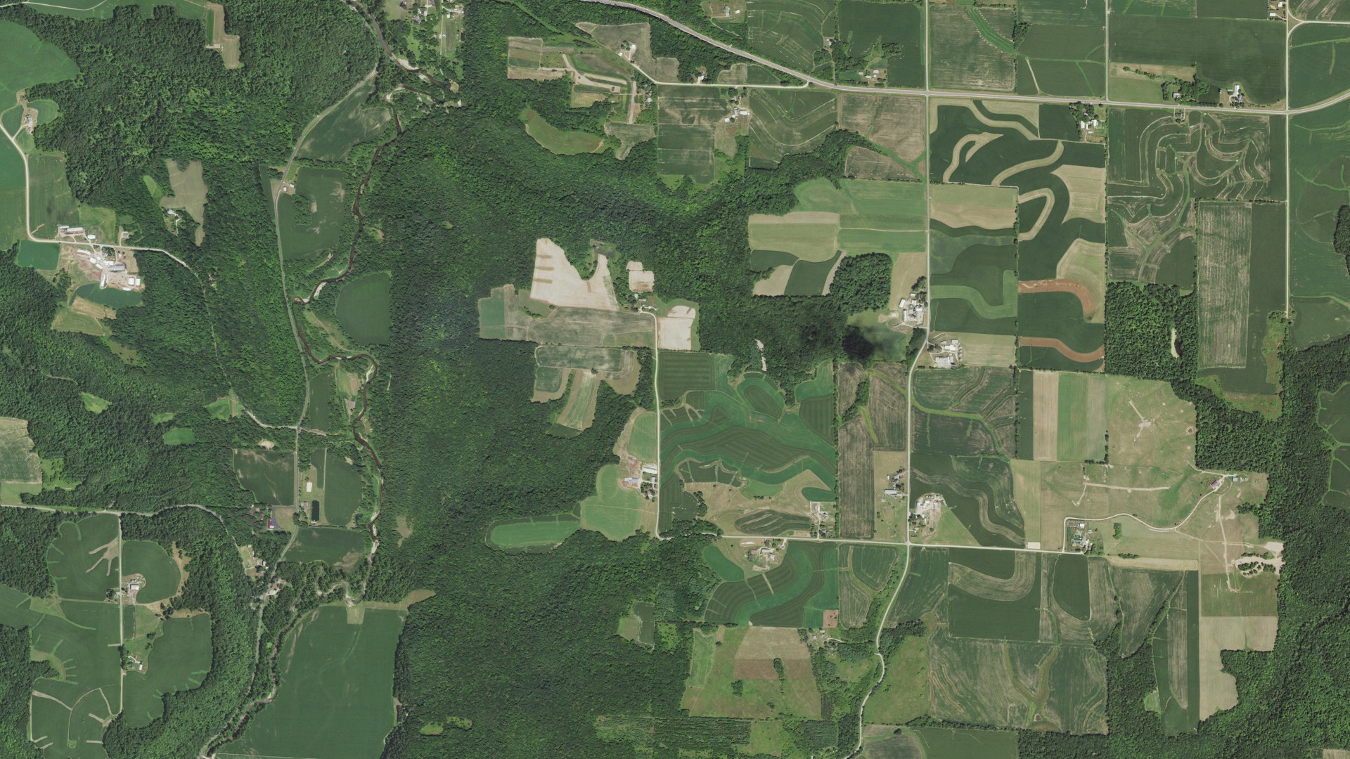 Aerial view of land around Salem, Wisconsin