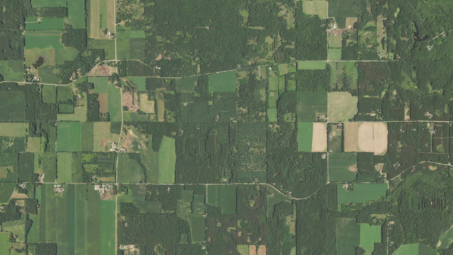 Aerial view of land around Belmont, Wisconsin