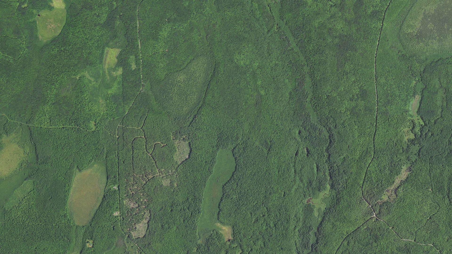 Natural-color aerial photograph of land around Emery, Wisconsin