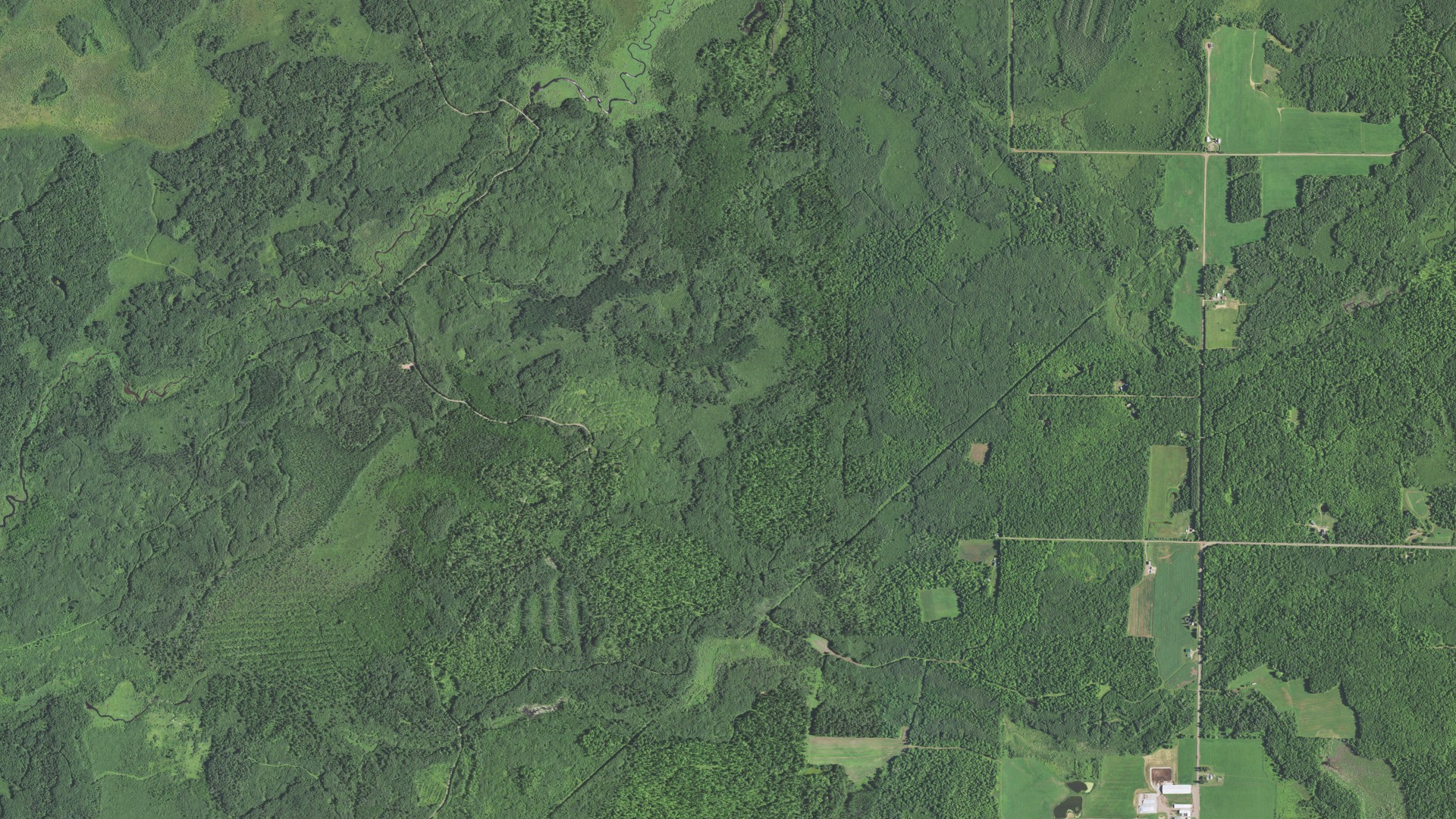 Aerial view of land around Georgetown, Wisconsin