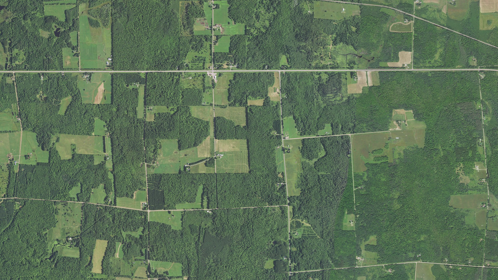 Aerial view of land around Knox, Wisconsin