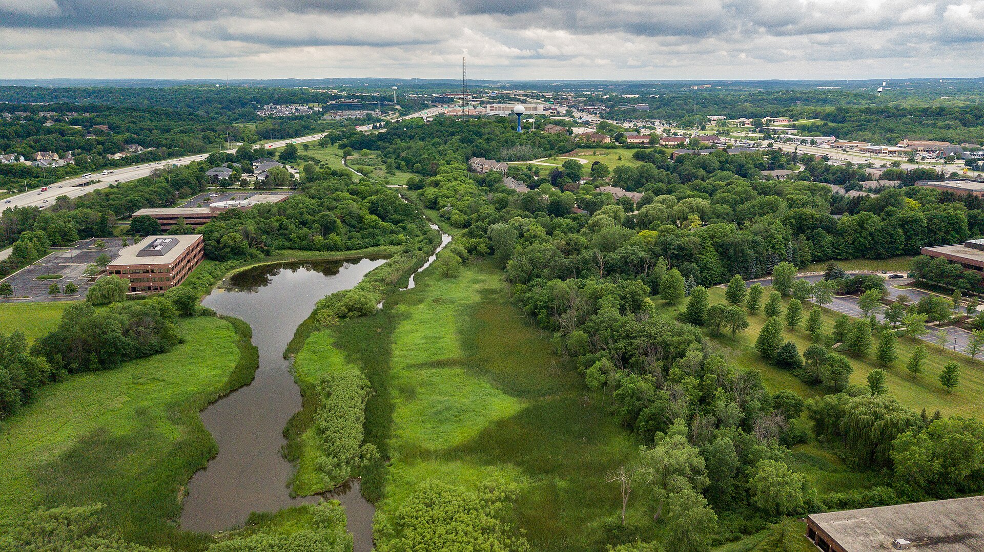 Park landscape in Brookfield, Wisconsin