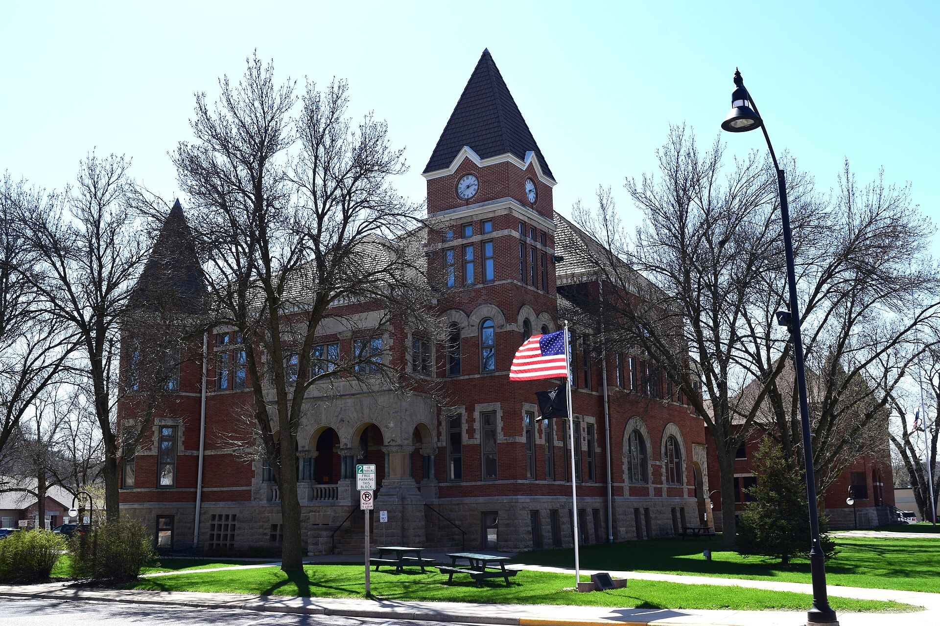 The Richland County Courthouse in Richland Center, Richland County, Wisconsin.