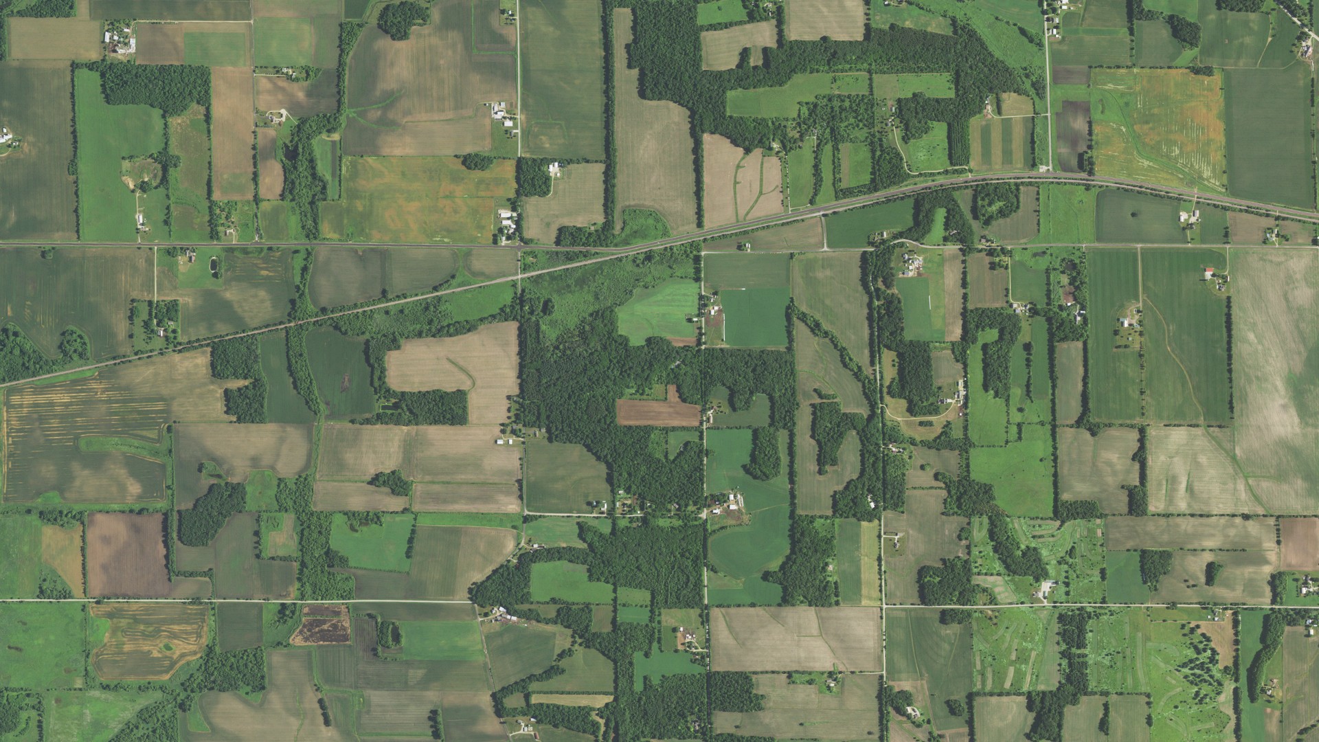 Aerial view of land around Spring Valley, Wisconsin