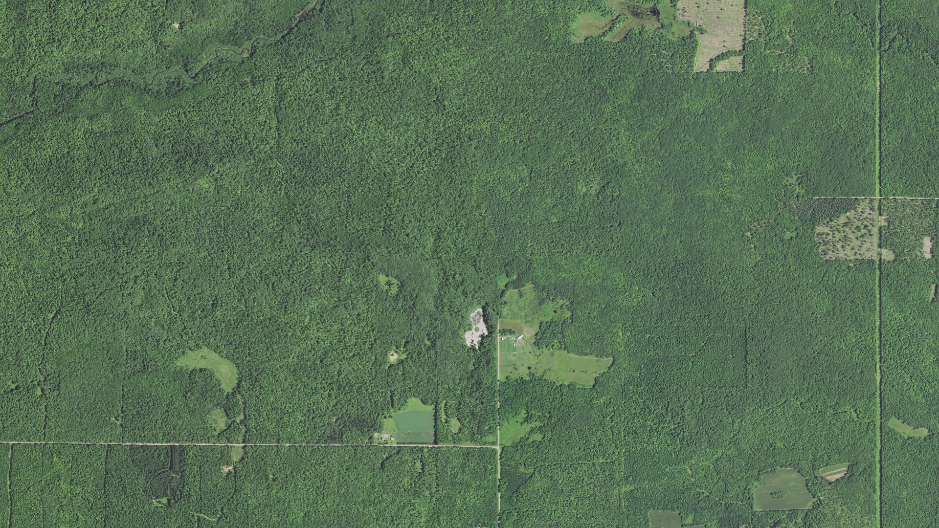Aerial view of land around Murry, Wisconsin