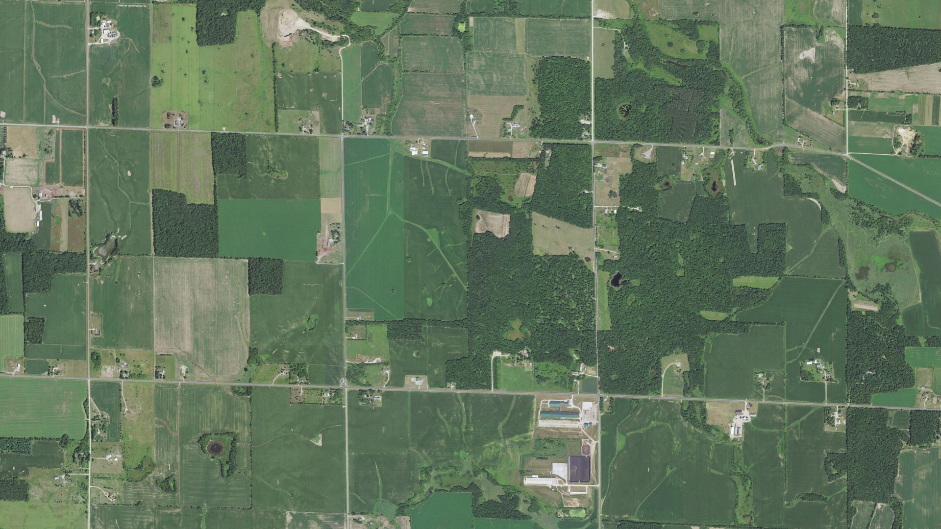Aerial view of land around Emerald, Wisconsin