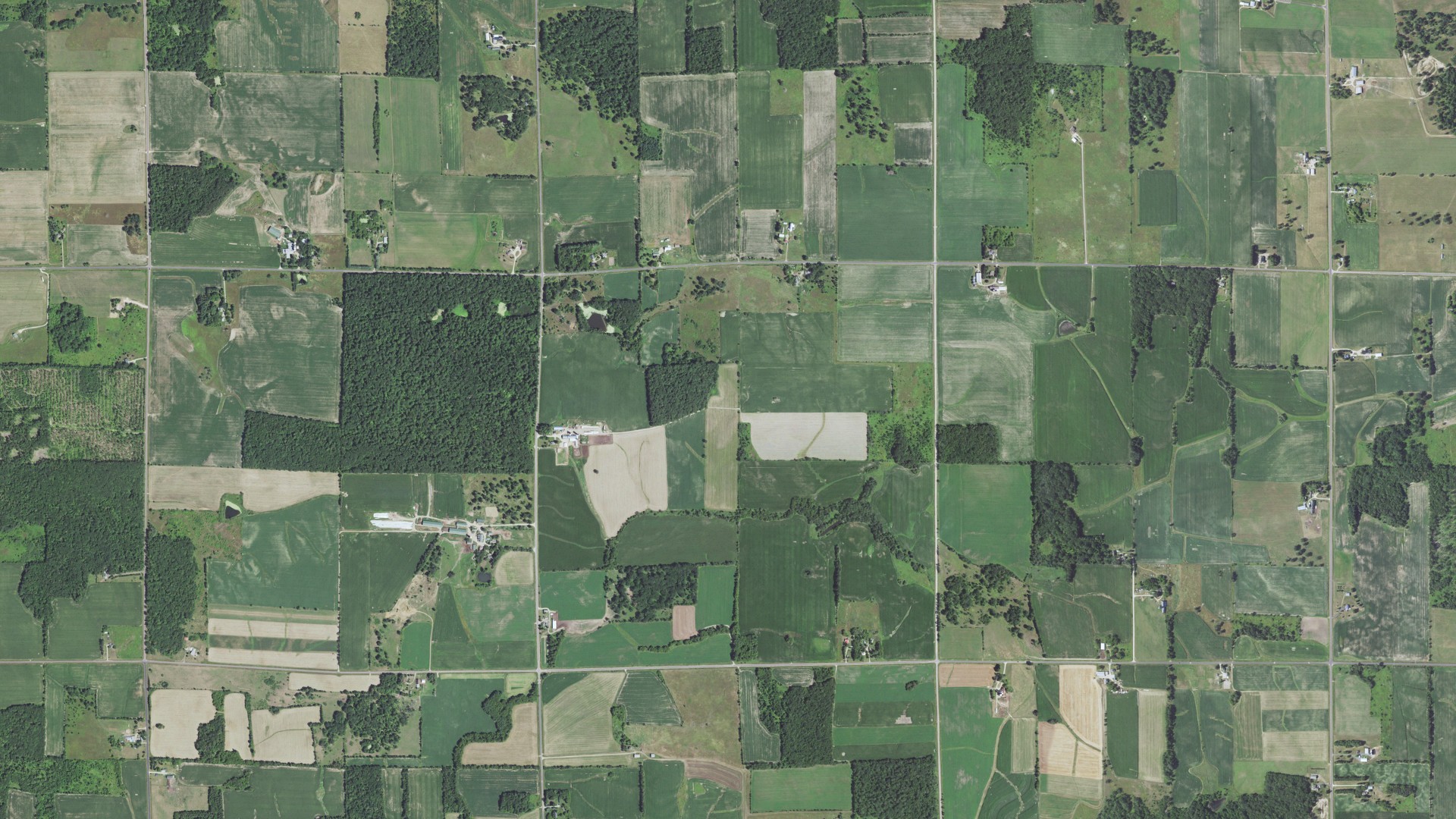 Aerial view of land around Forest, Wisconsin