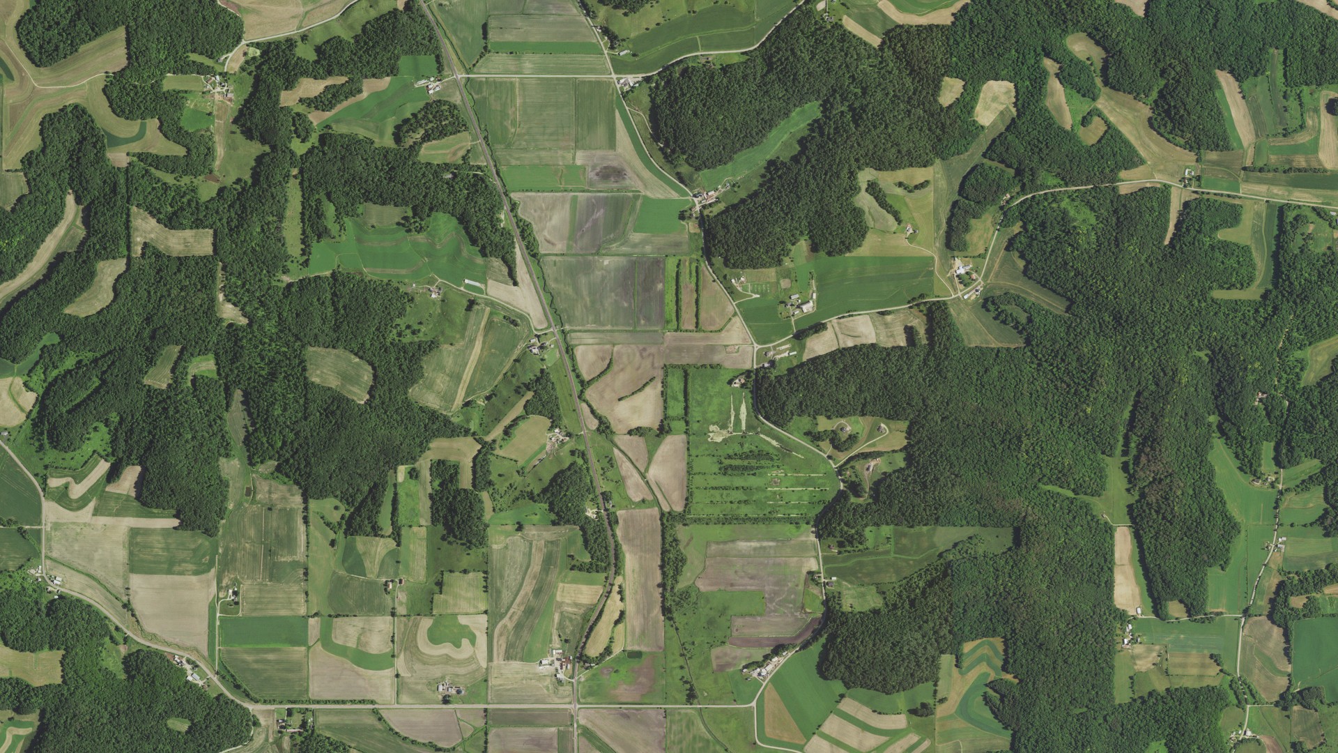 Aerial view of land around Franklin, Wisconsin