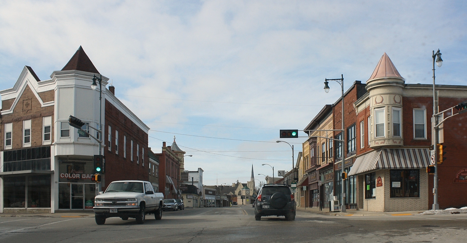 Downtown streets in Burlington, Wisconsin