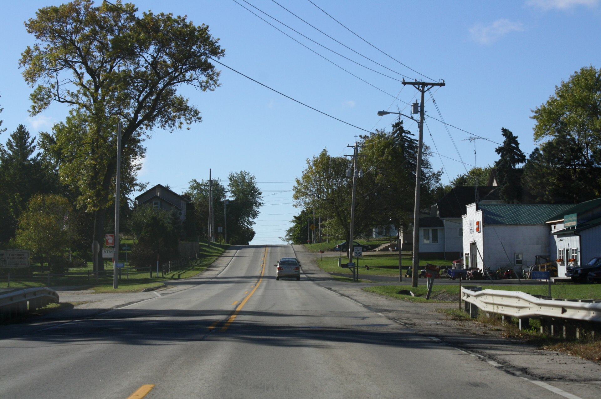 Looking south in downtown w:Burnett (community), Wisconsin on w:Wisconsin Highway 26.