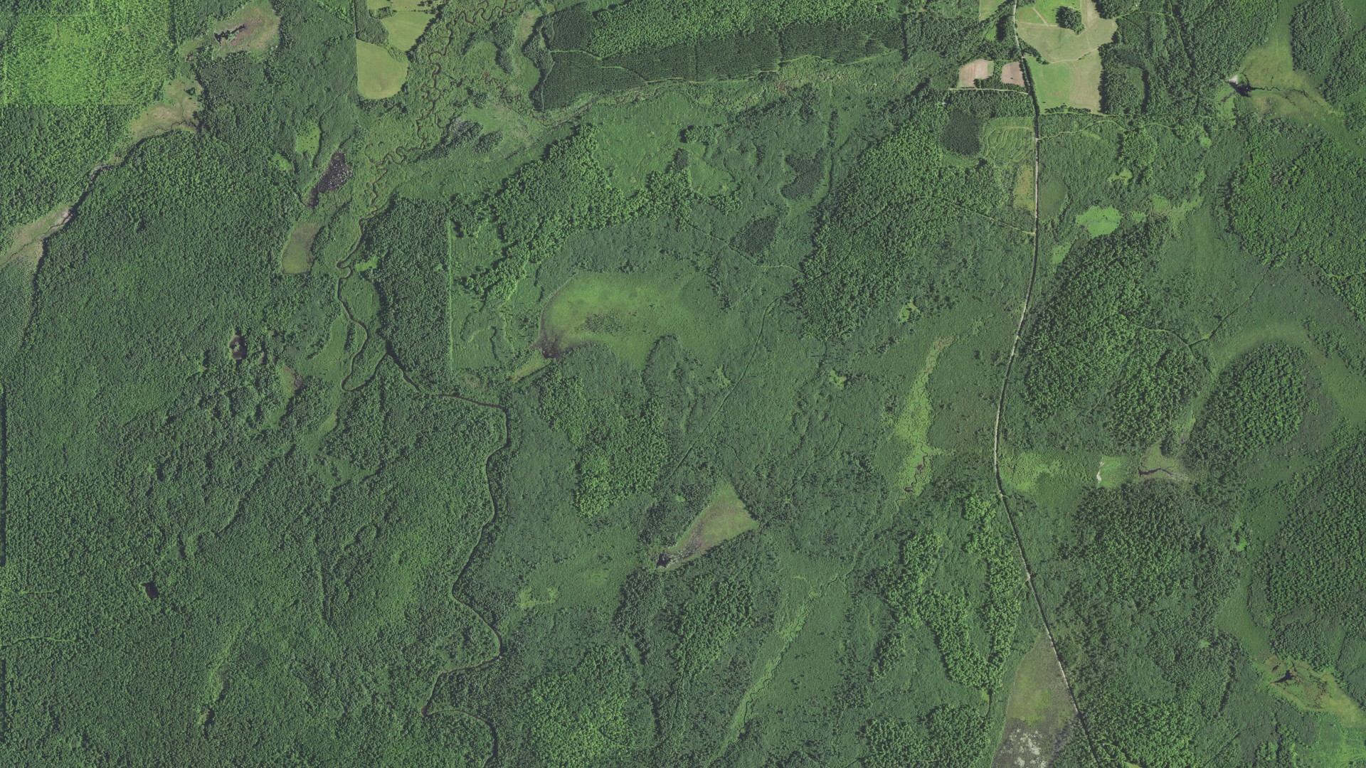 Aerial view of land around Winter, Wisconsin