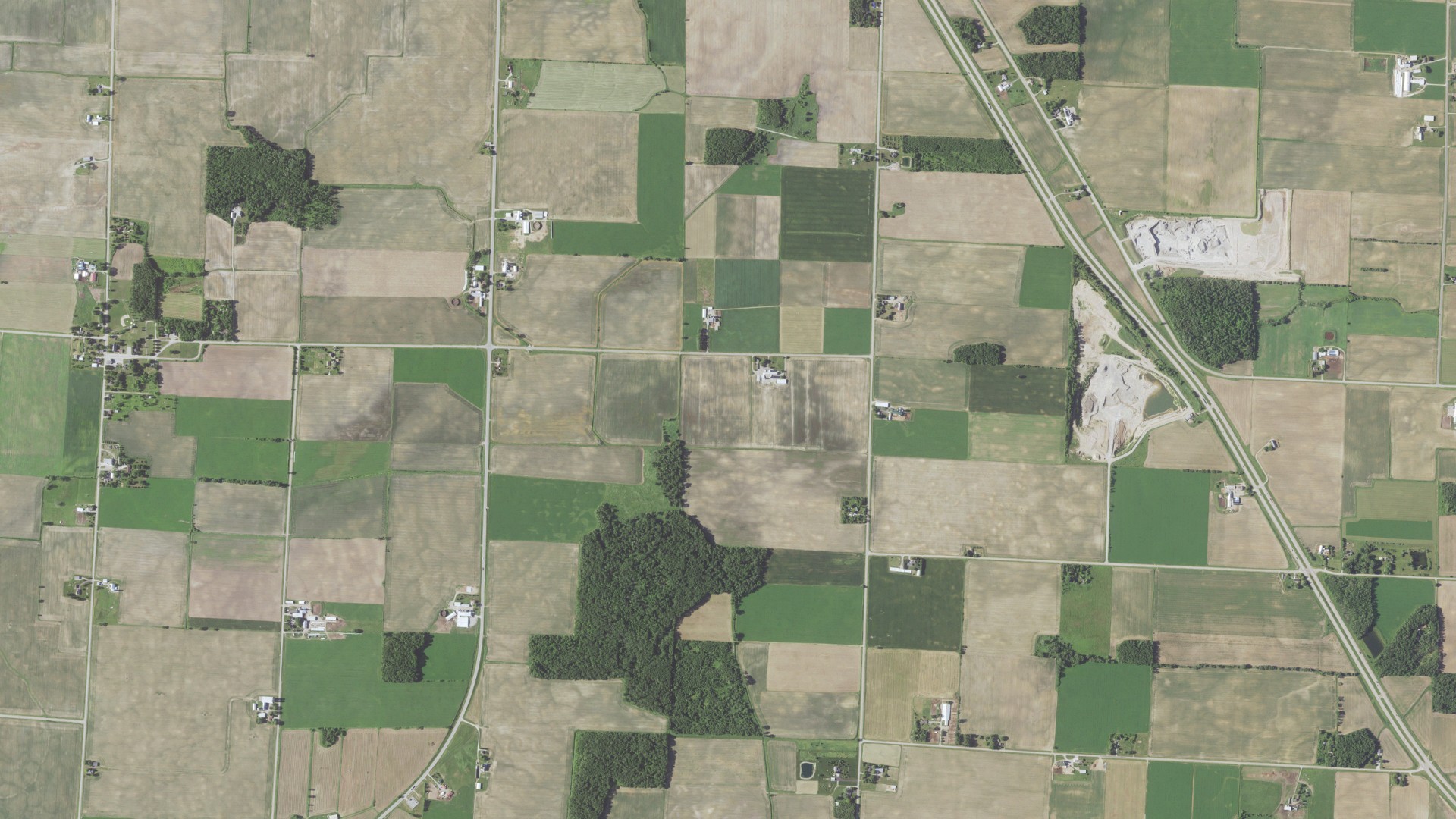 Aerial view of land around Maple Grove, Wisconsin