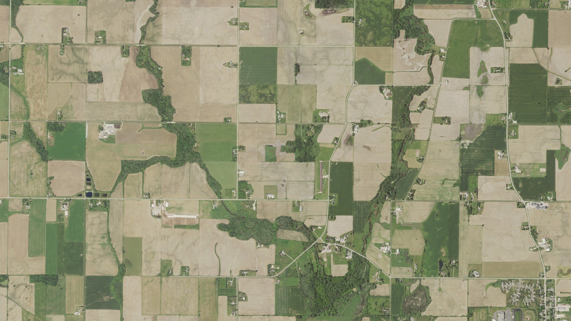 Aerial view of land around Holland, Wisconsin