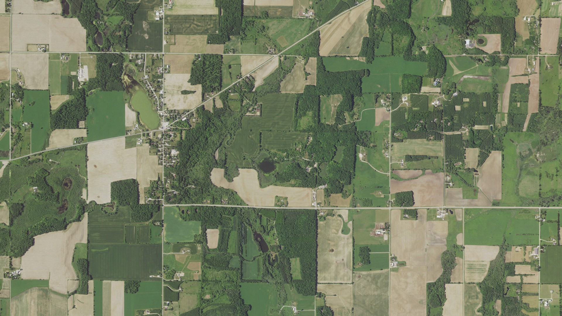 Aerial view of land around Scott, Wisconsin