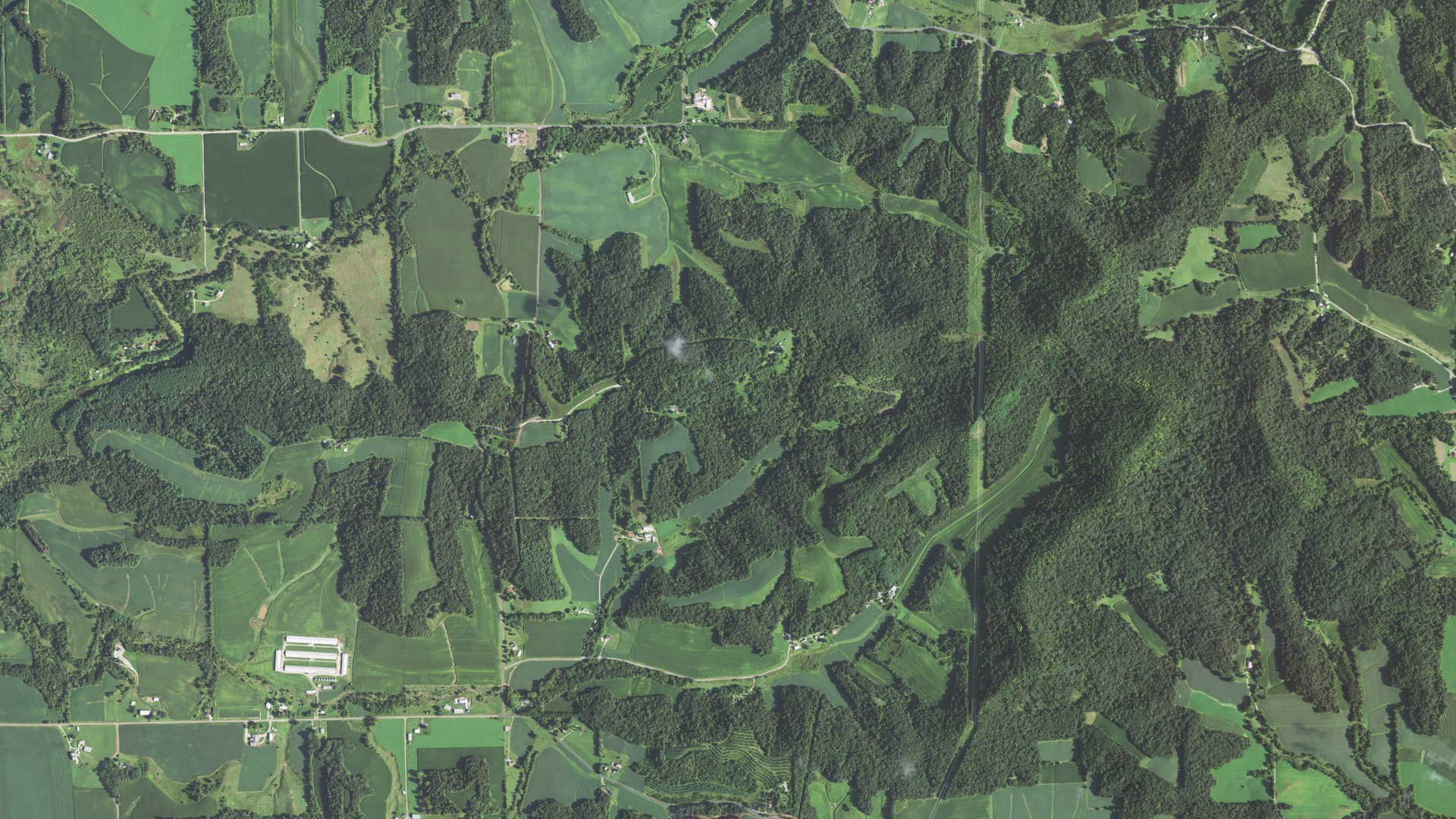 Aerial view of land around Gale, Wisconsin