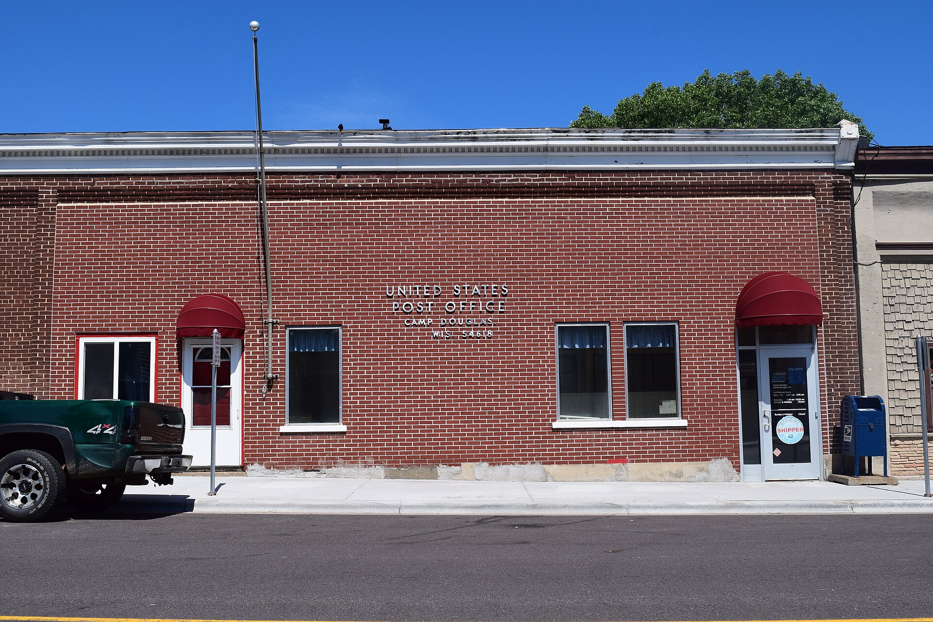 Post office in Camp Douglas, Wisconsin.
