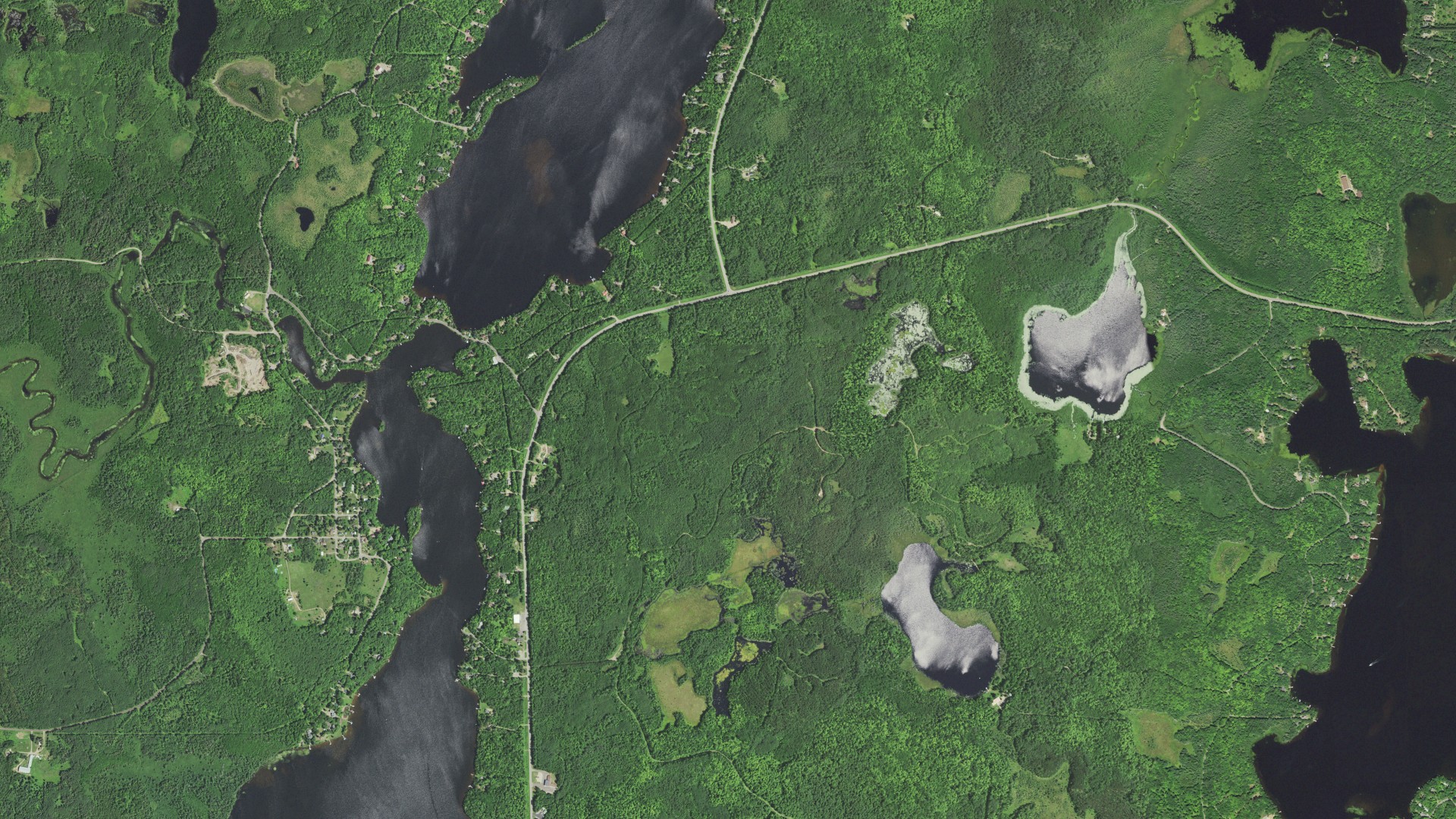 Aerial view of land around Winchester, Wisconsin