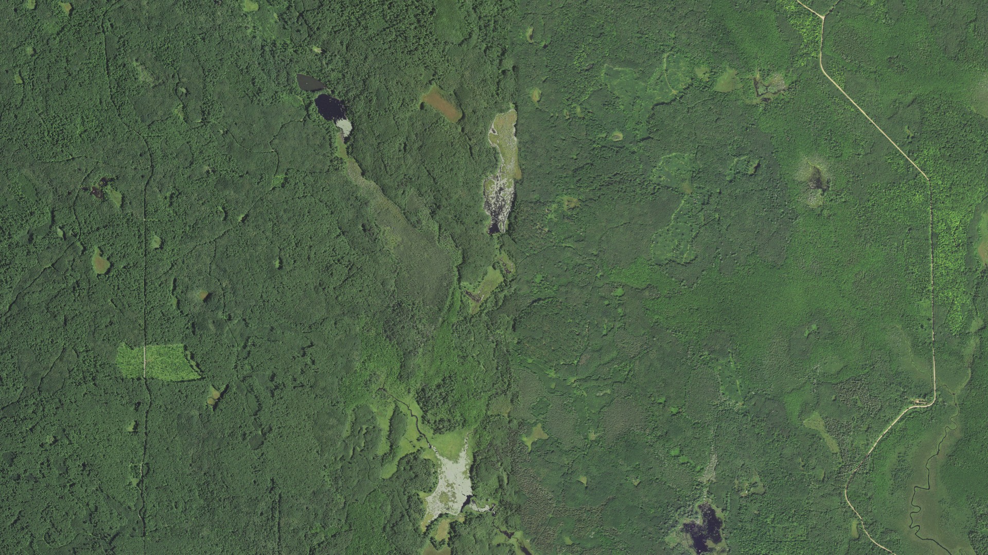 Aerial view of land around Gull Lake, Wisconsin