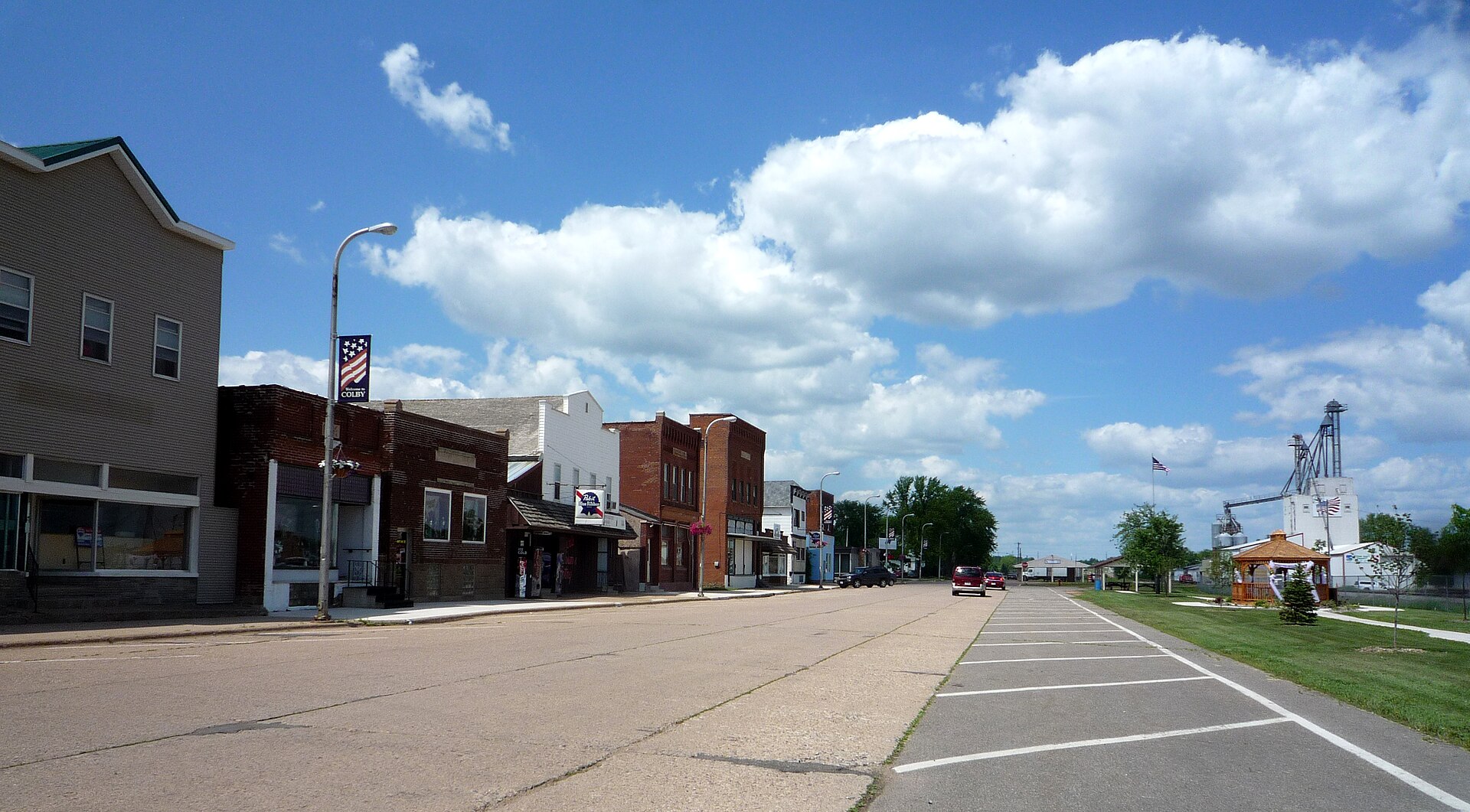 Downtown Colby, Wisconsin, USA.