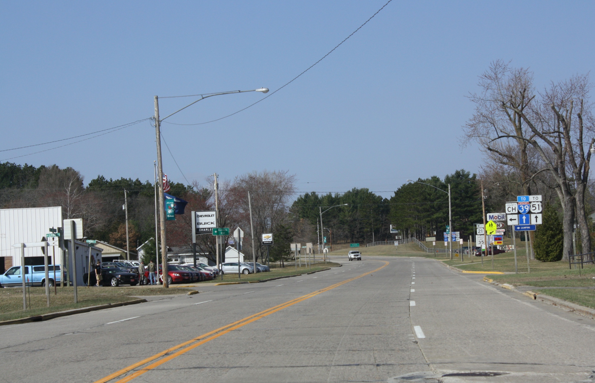 Downtown streets in Coloma, Wisconsin