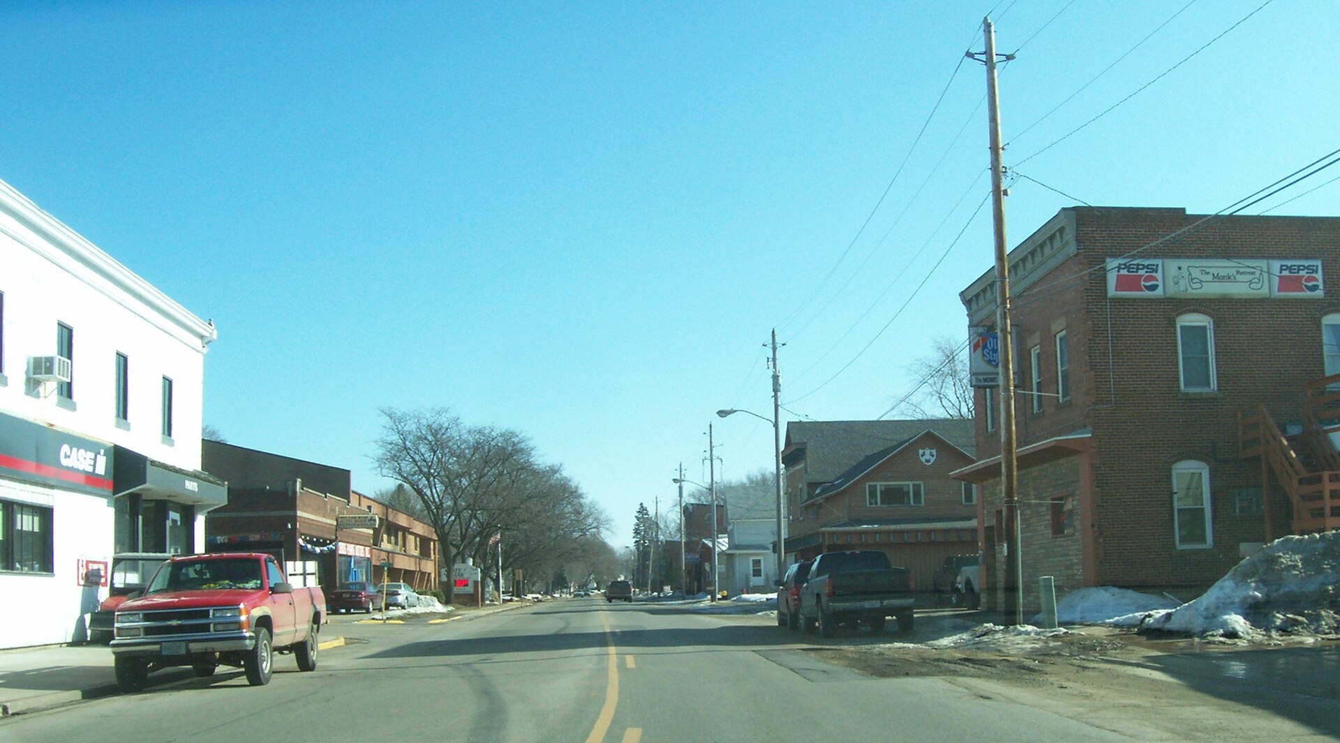 Downtown streets in Cross Plains, Wisconsin
