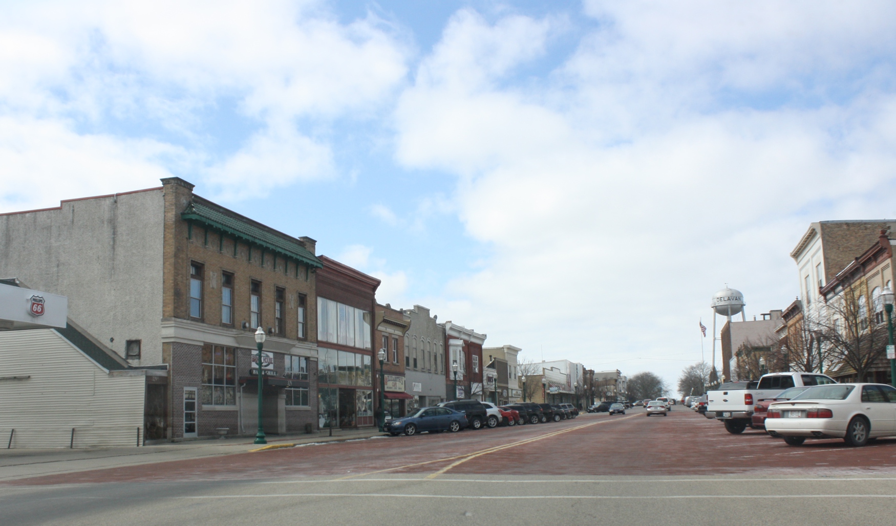 Downtown streets in Delavan, Wisconsin