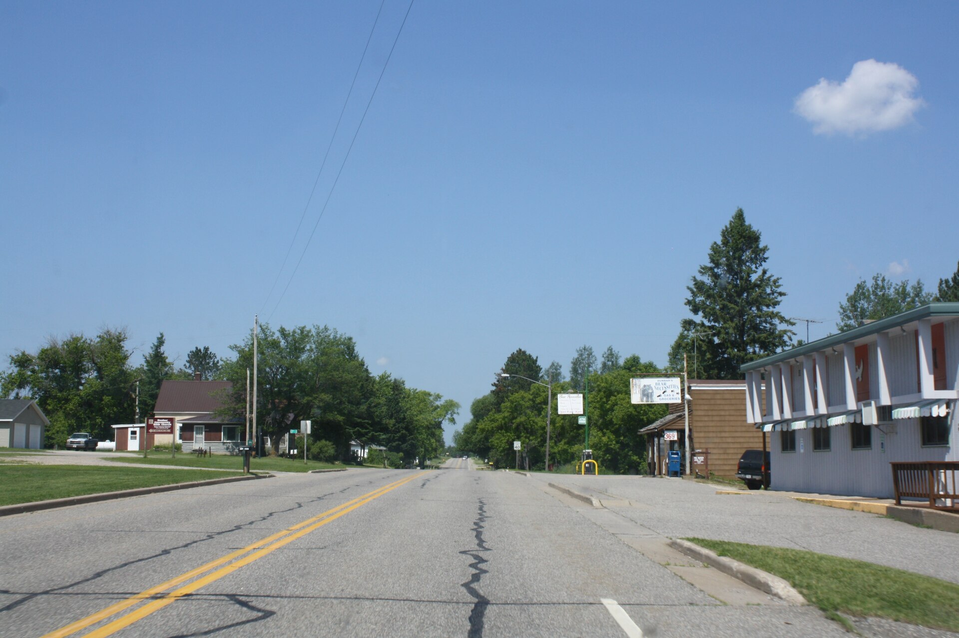 Downtown streets in Dunbar, Wisconsin