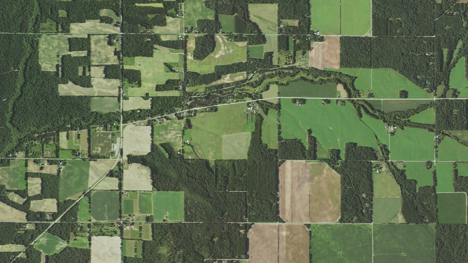 Aerial view of land around Easton, Wisconsin