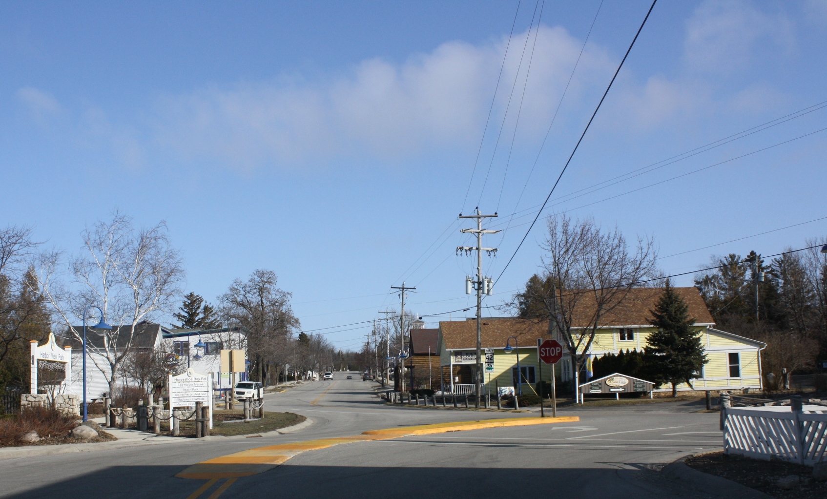 Downtown streets in Egg Harbor, Wisconsin