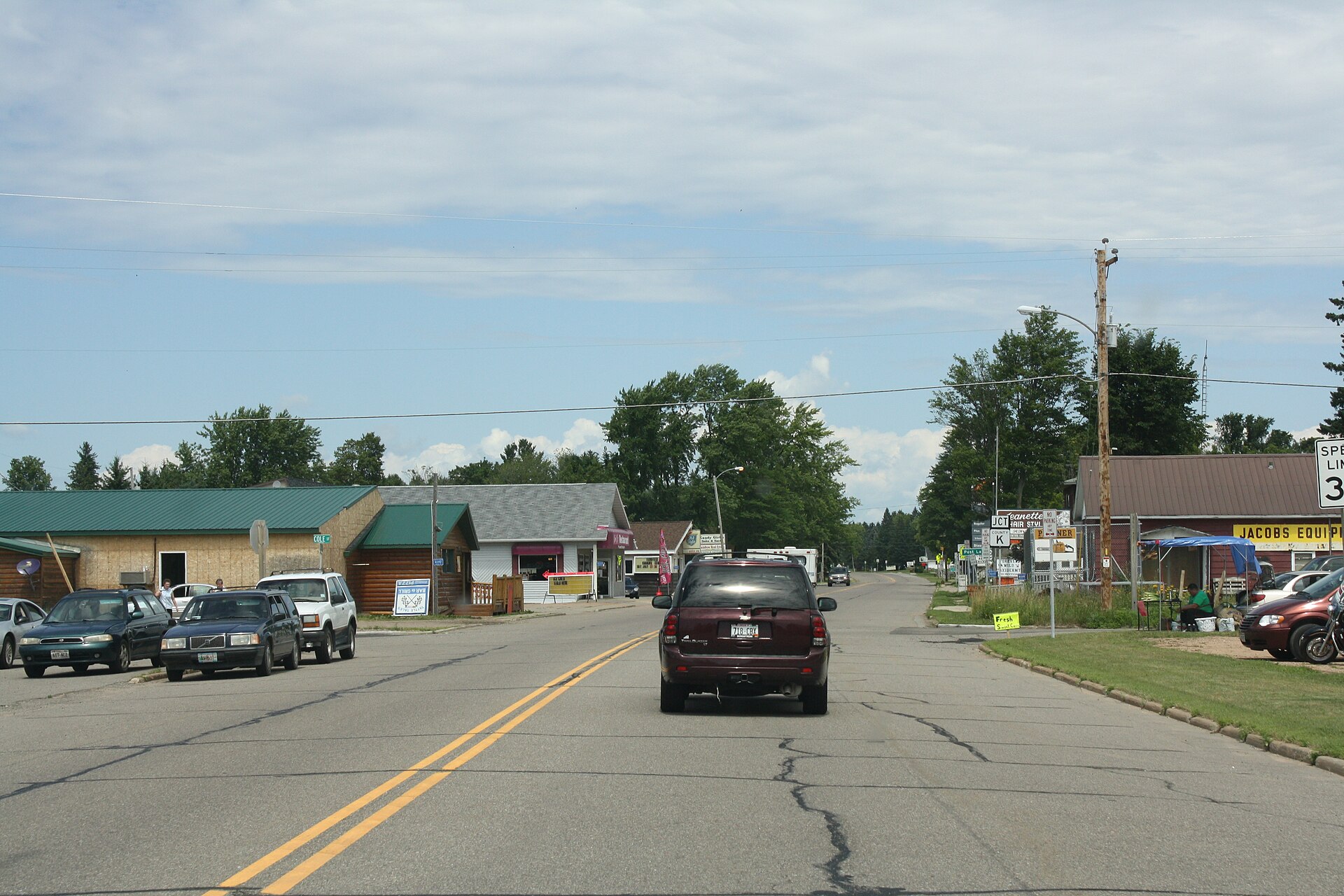 Downtown streets in Elcho, Wisconsin