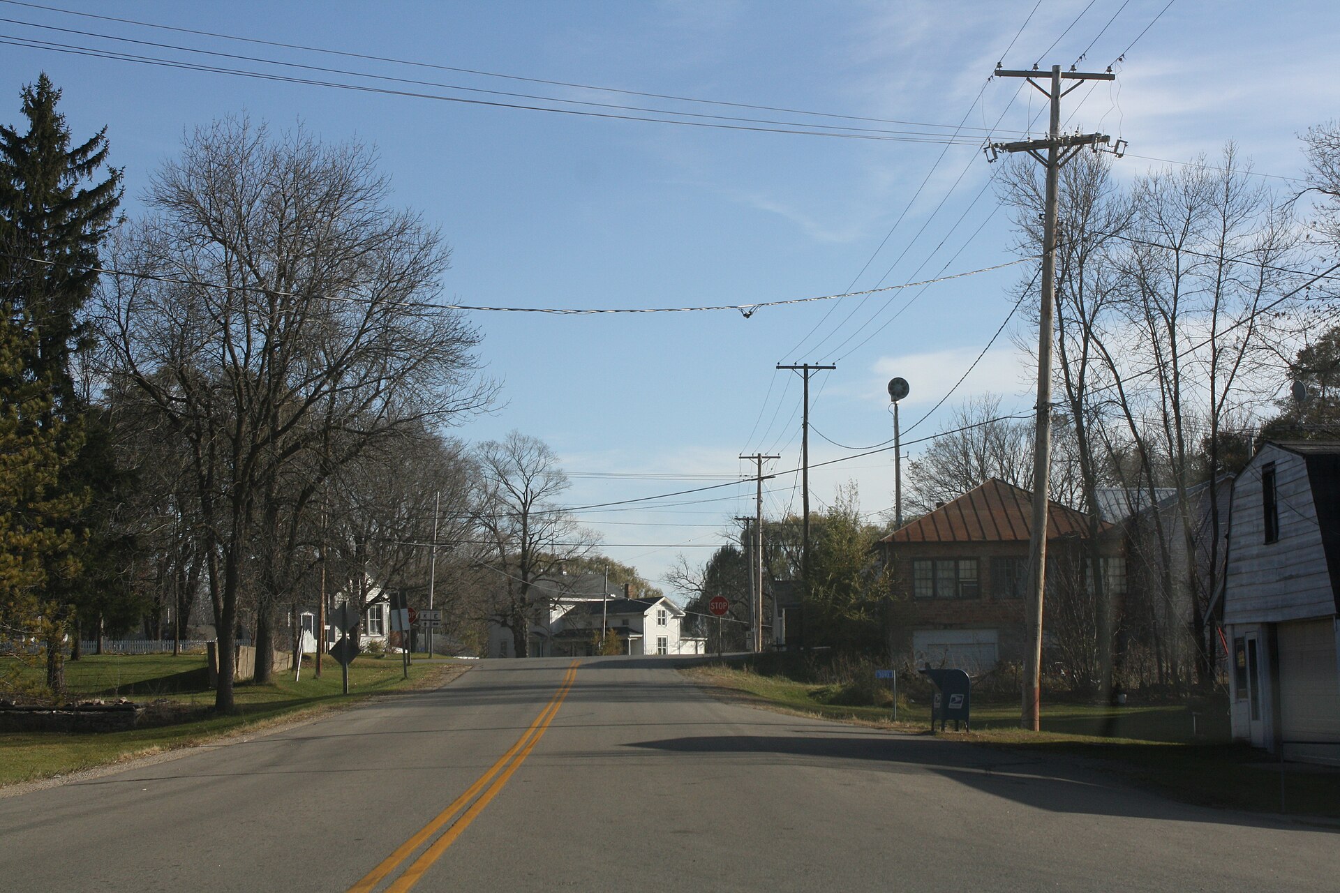 Downtown streets in Eureka, Wisconsin