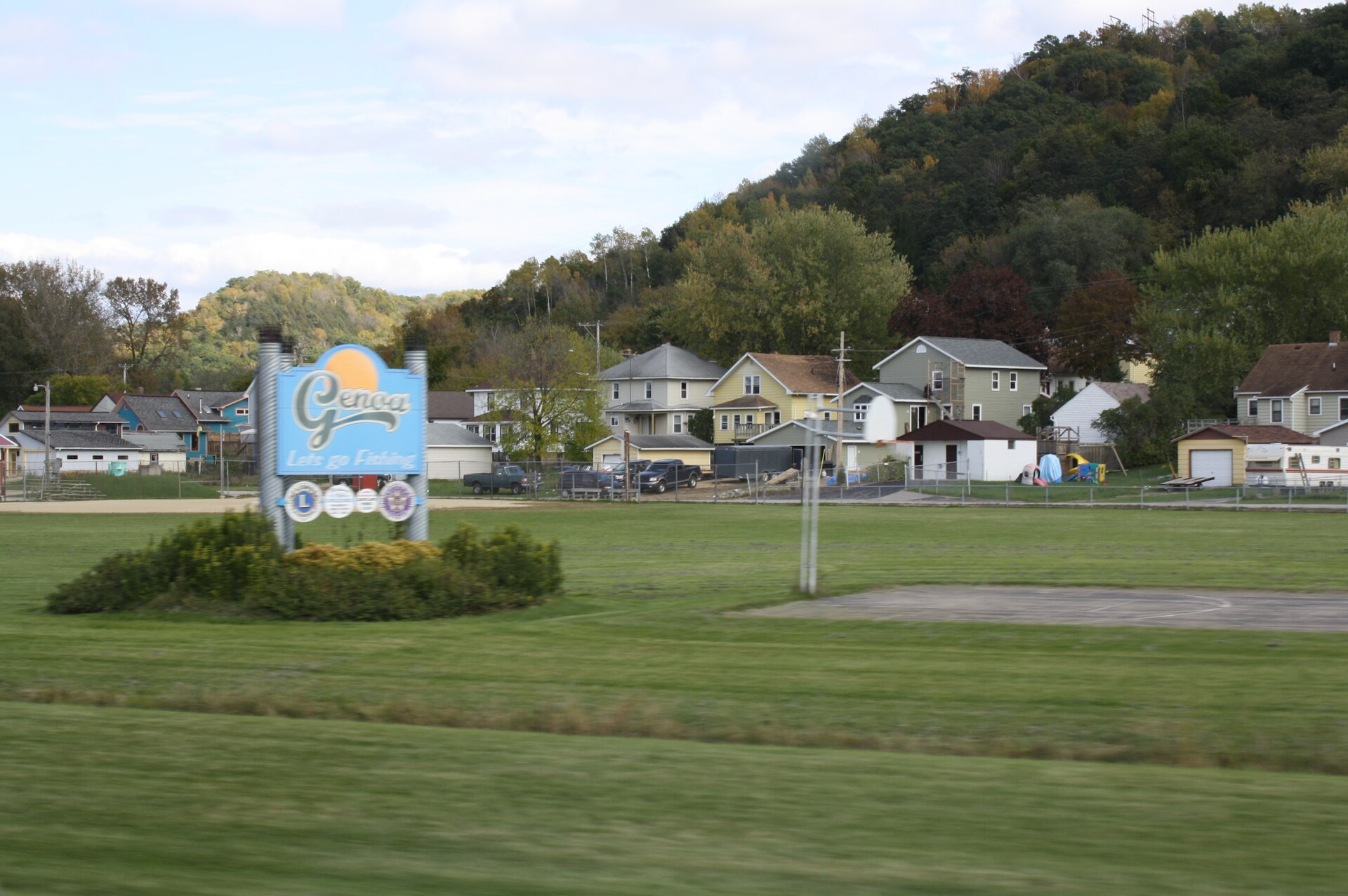 Downtown streets in Genoa, Wisconsin