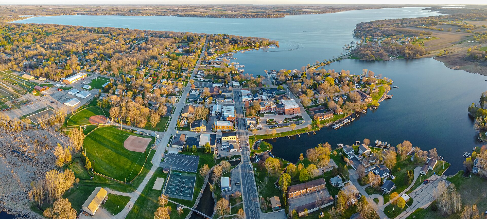 Lake and shoreline in Green Lake, Wisconsin