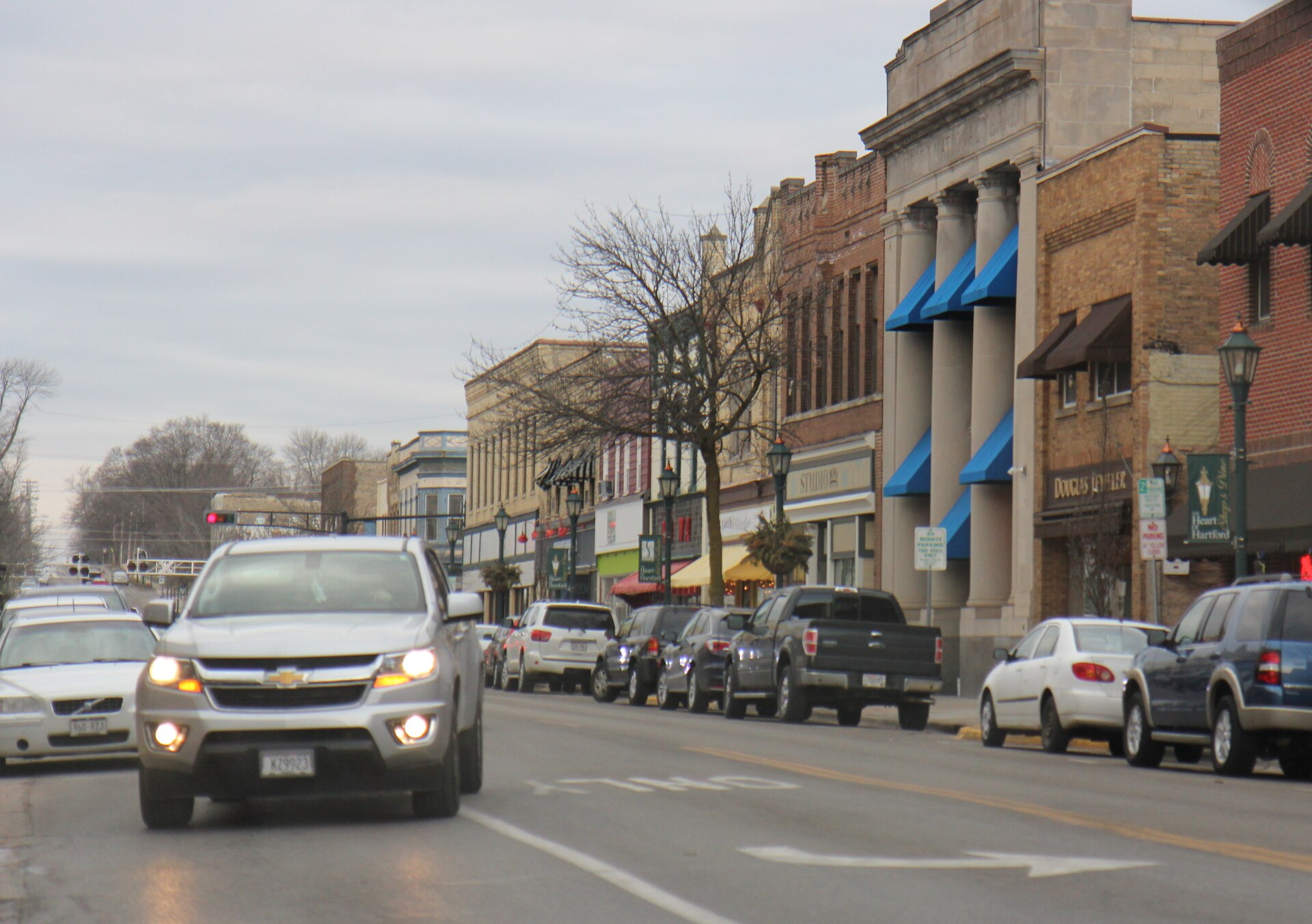 Downtown streets in Hartford, Wisconsin