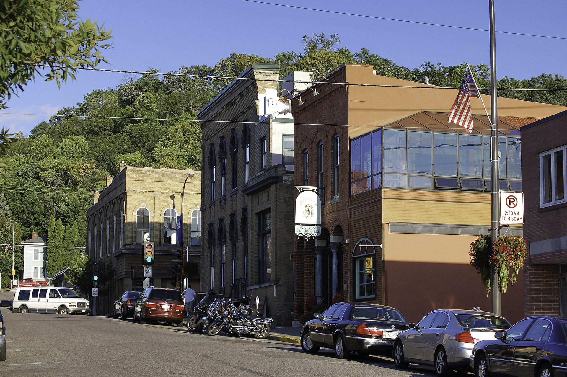 Downtown streets in Hudson, Wisconsin