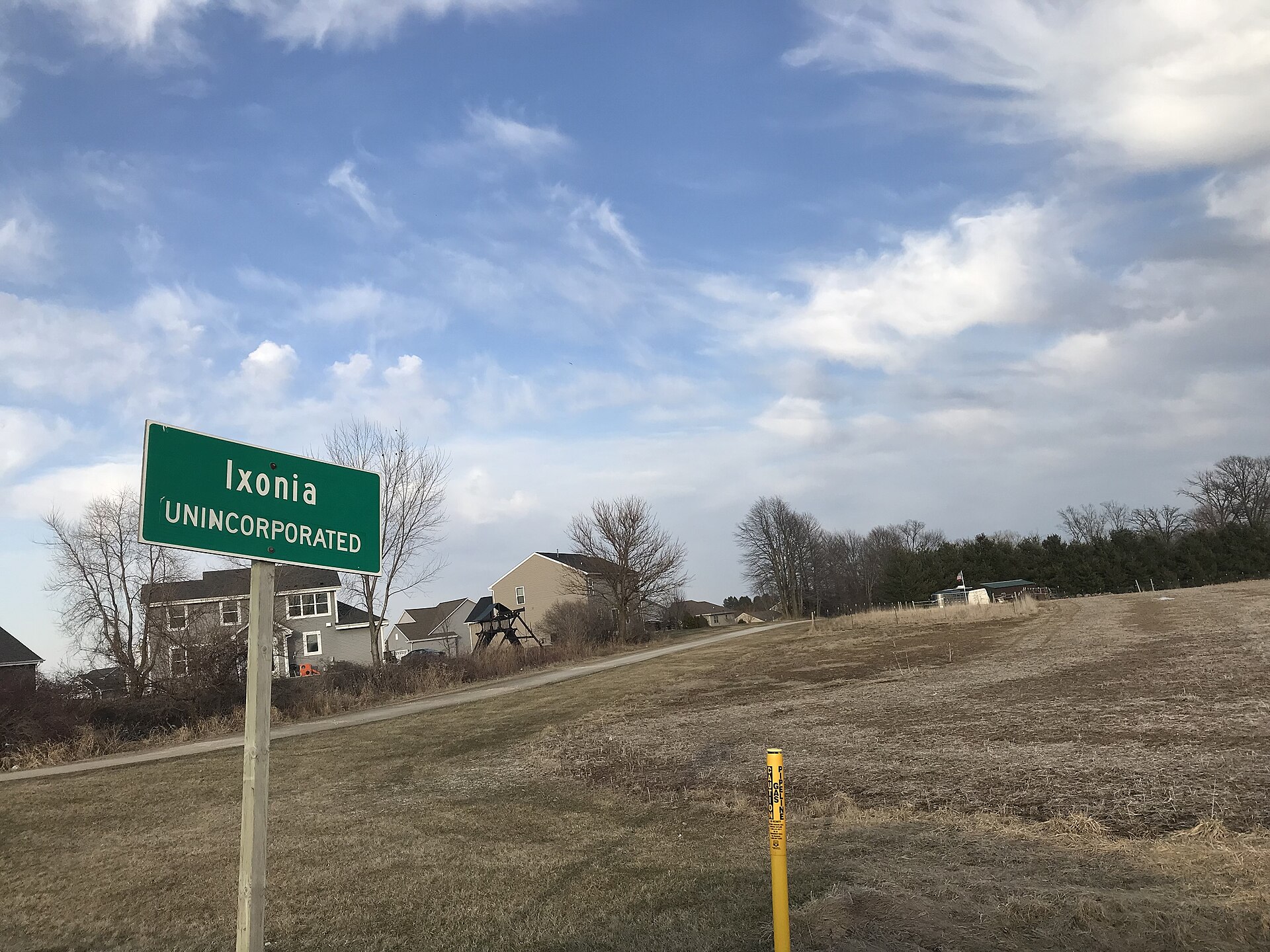 Sign welcomes you to Ixonia in Wisconsin, US