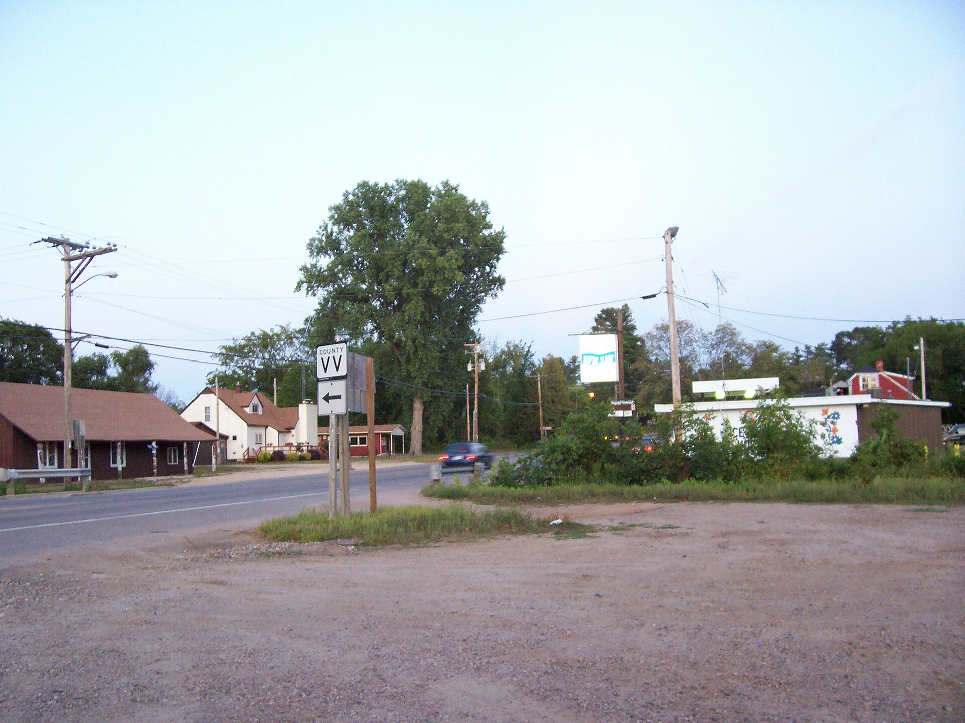 Downtown w:Keshena, Wisconsin on w:Wisconsin Highway 55.