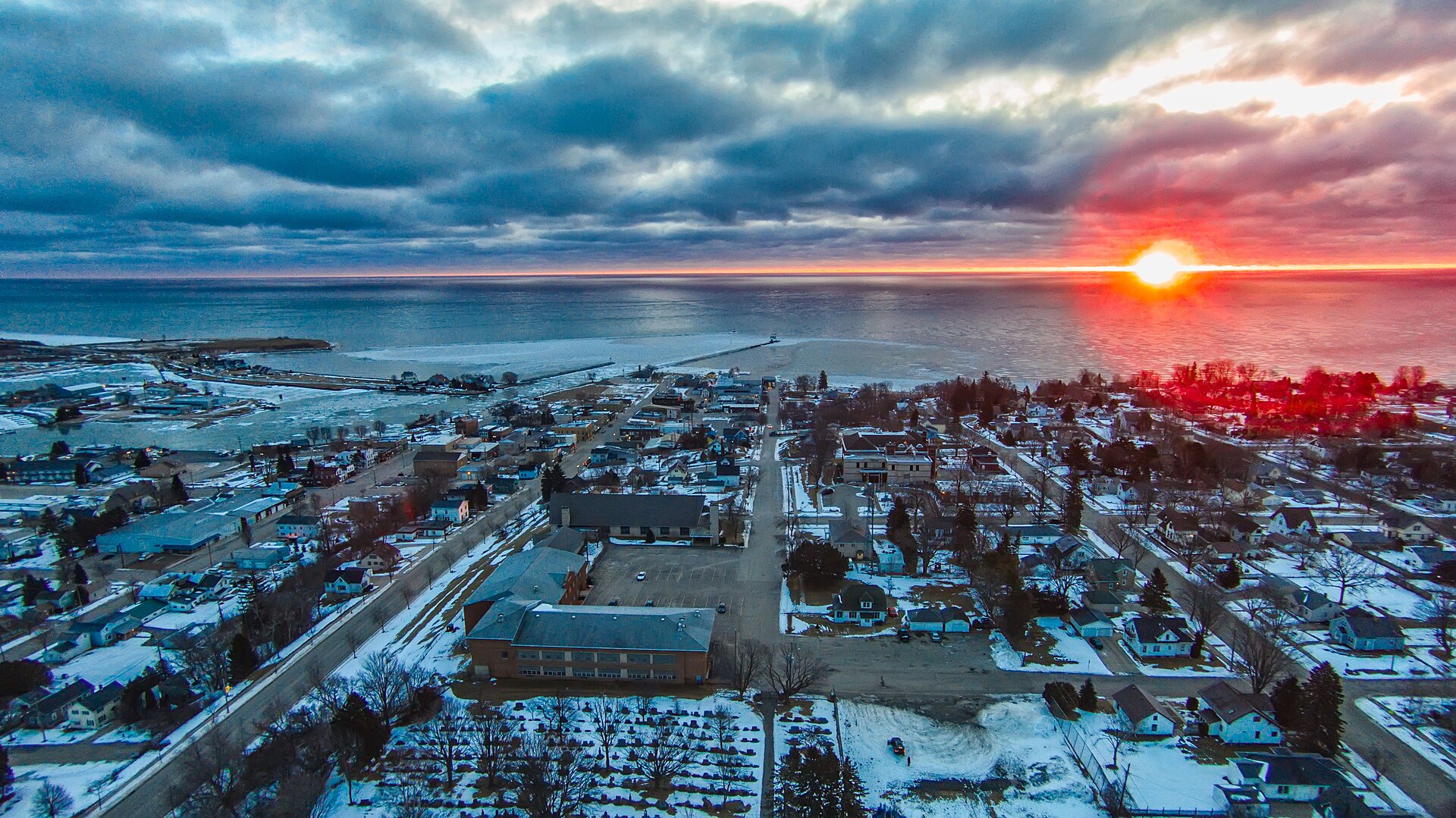 Looking east to the Kewaunee harbor. — Wisconsin