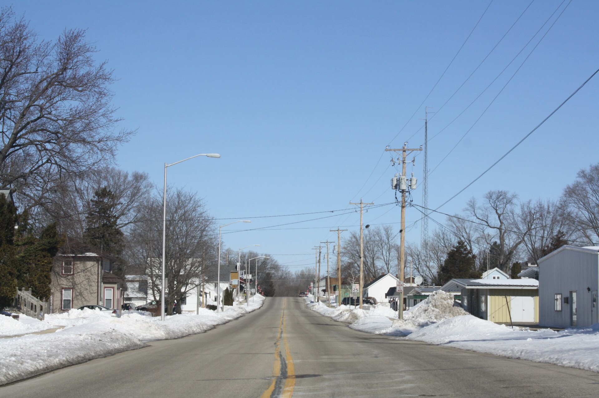 Downtown streets in Kingston, Wisconsin