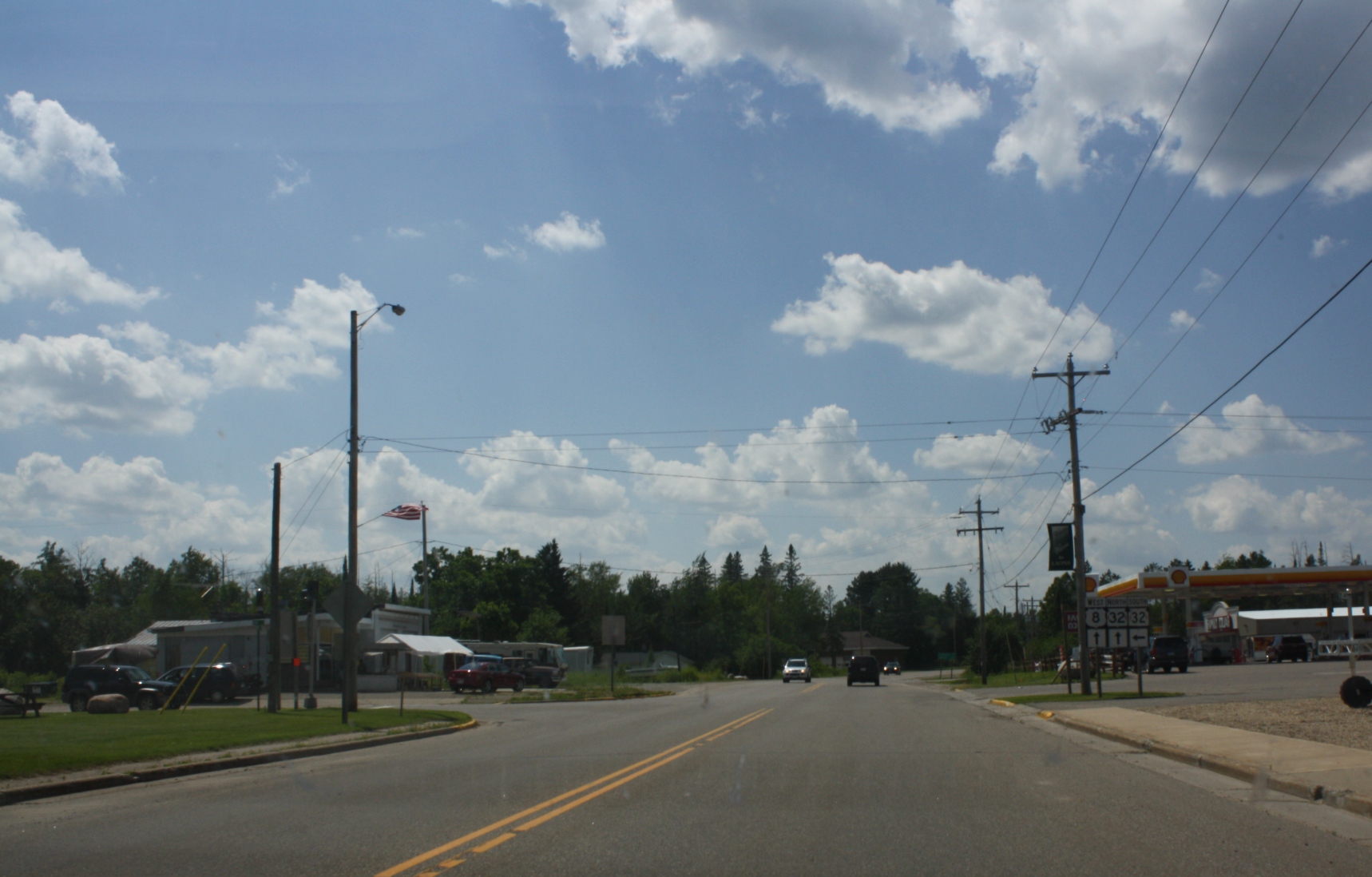 Downtown streets in Laona, Wisconsin