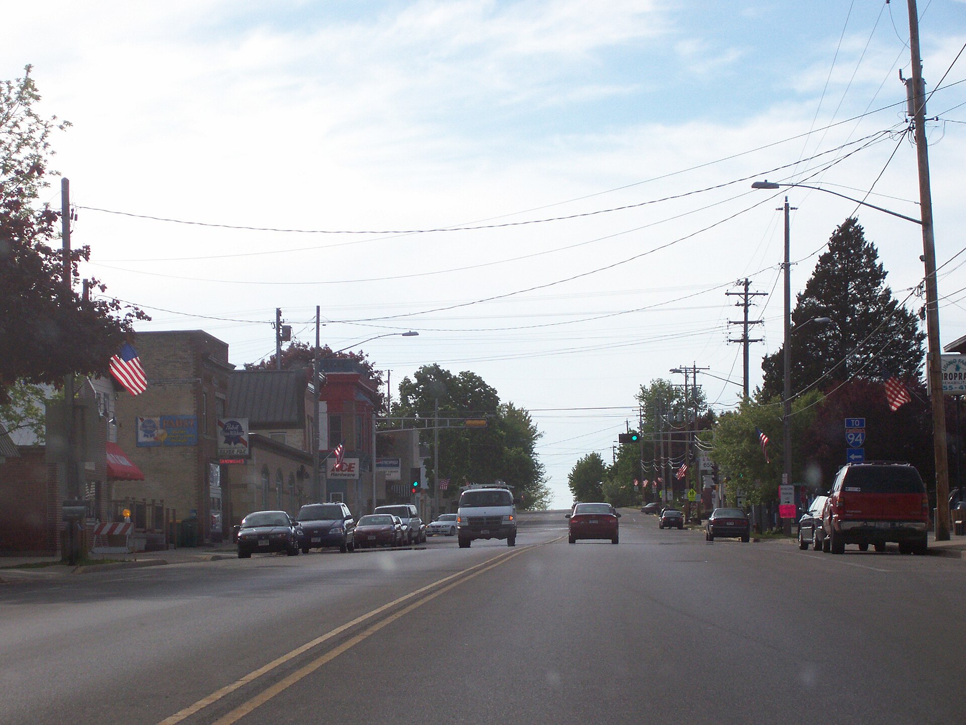 Downtown streets in Marshall, Wisconsin