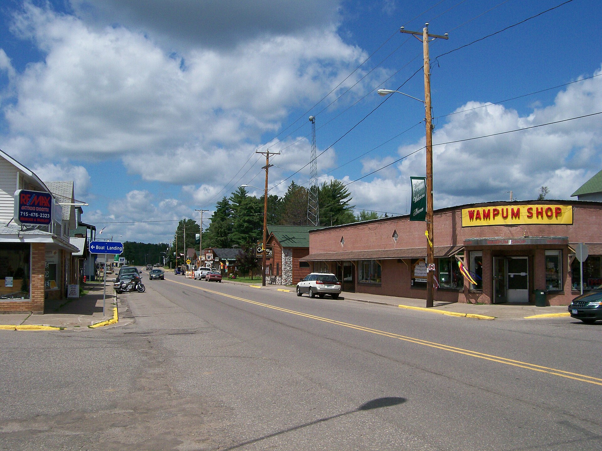 Mercer, WI. View of intersection looking northwest on Hwy 51 and Main street — Wisconsin