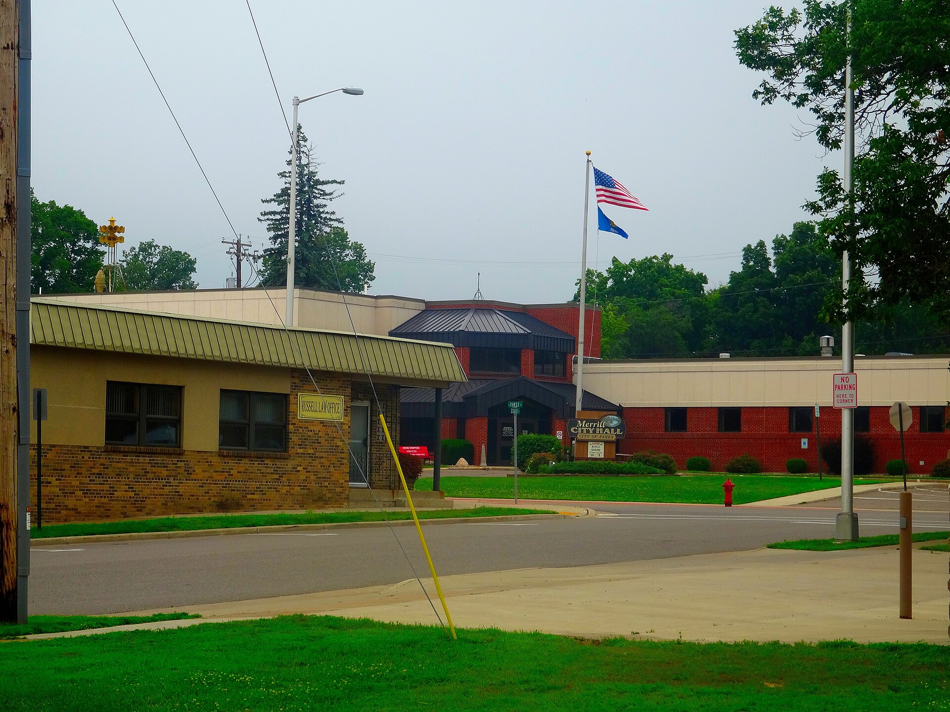 City hall in Merrill, Wisconsin